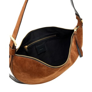 AllSaints Half Moon Large Suede Crossbody Bag